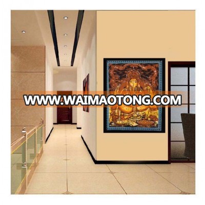 Wholesale Ganesha Spiritual Hippie Indian Traditional Throw Beach Wall Art, bohemian Yellow Color Tapestry