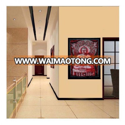 Professional Factory Made Decorative Digital Red Printed Tapestry of Buddha