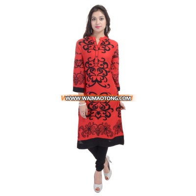 Exclusive Indian Pure Rayon Designer Printed Casual Wear Kurti VIKU2498